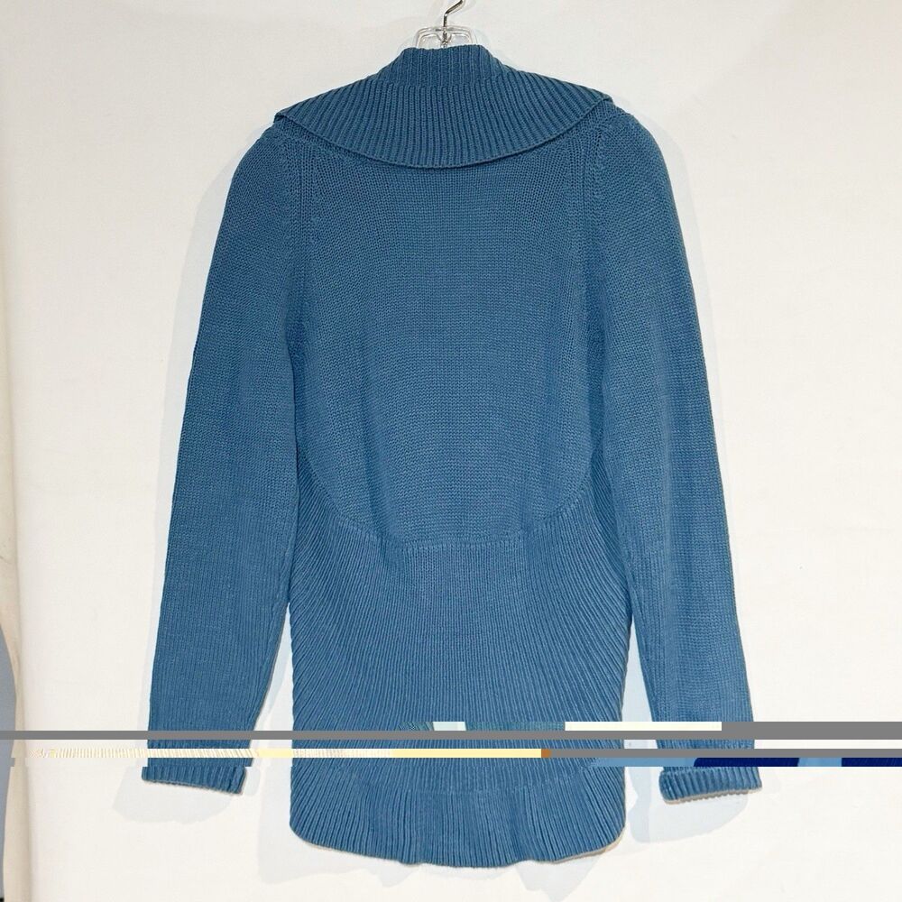 Women’s Motto Blue Shawl Collar Cardigan Sweater Size S Acrylic Wool - Picture 4 of 16